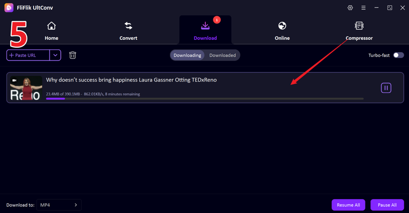 Downloading Ted Video to Mp4 Using Ultconv