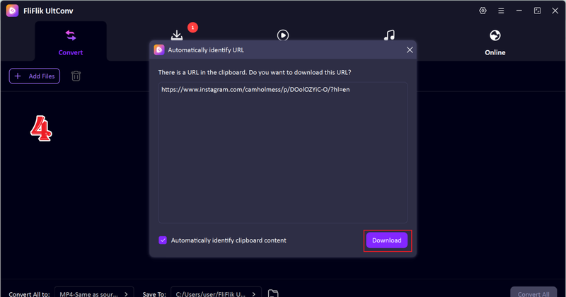 Ultconv Instagram Reel Auto Detection