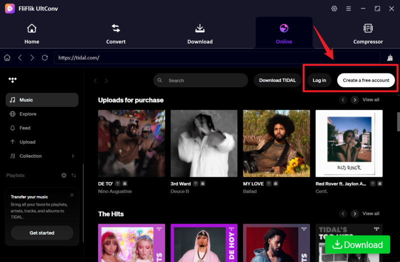 Browse Tidal Music in Ultconv