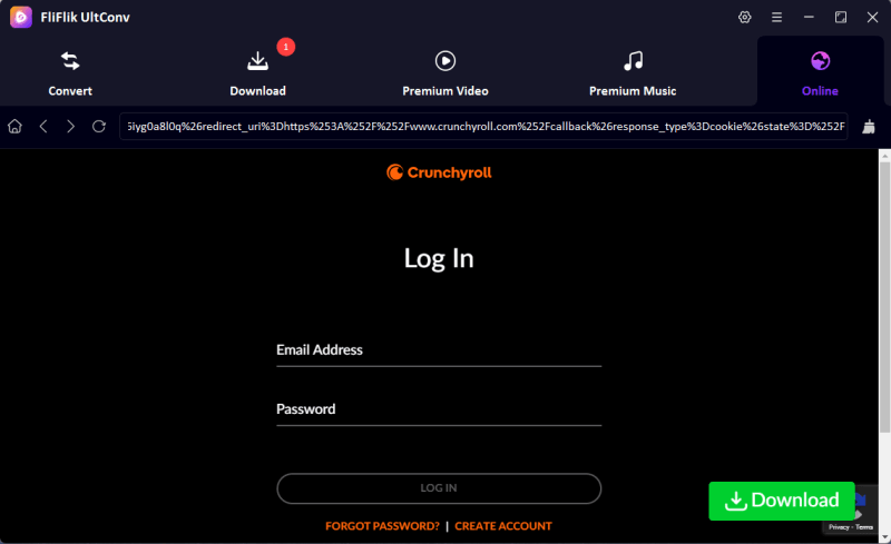 ultconv login crunchyroll