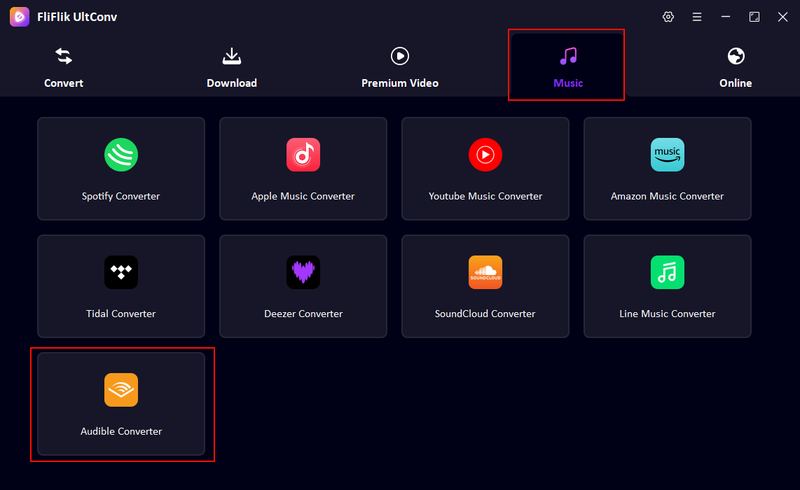 Open Ultconv Audible Converter