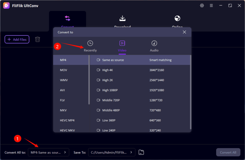 Set the output format
