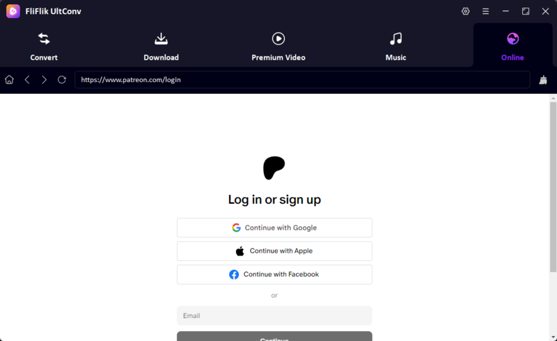 login patreon in ultconv