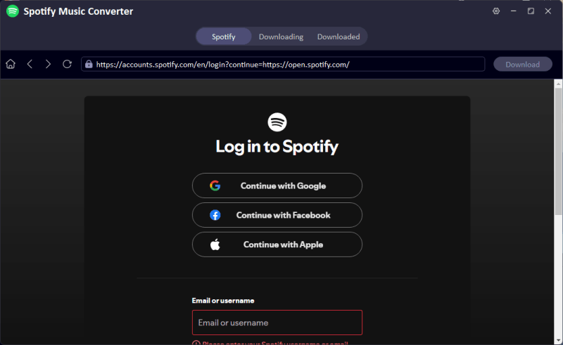 login to spotify account in fliflik ultconv