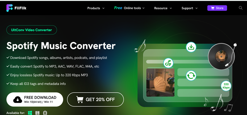 ultconv spotify music converter homepage