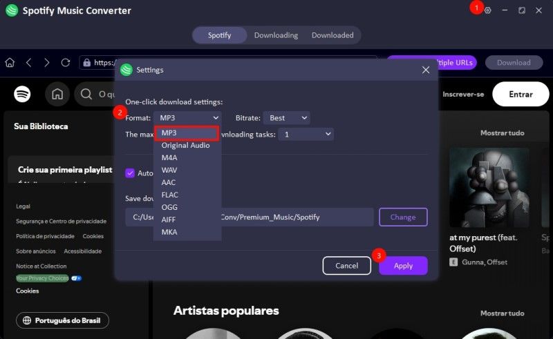 ultconv spotify set mp3