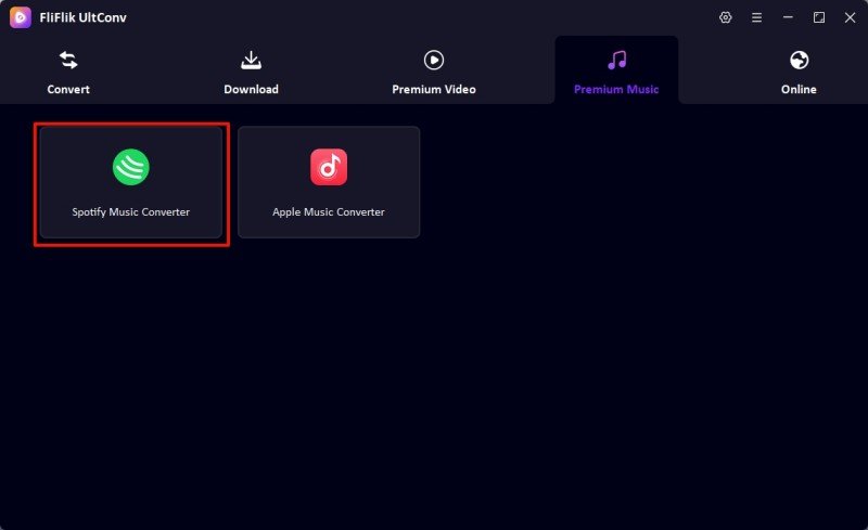 open fliflik ultconv spotify music converter