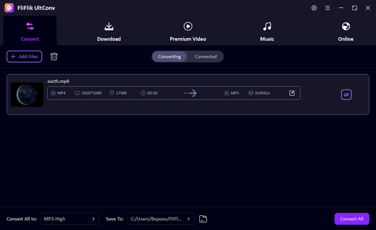 Start Media Conversion in Ultconv