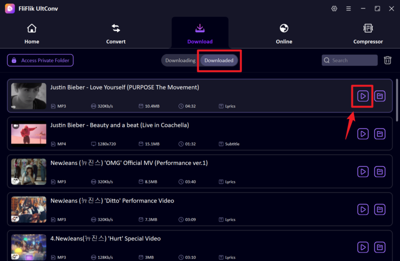 Tidal Music Downloading in Ultconv