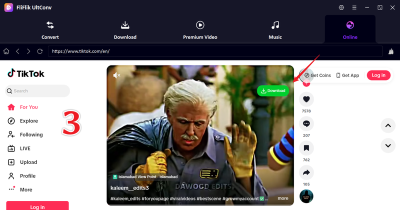 Ultconv Tiktok Download Button