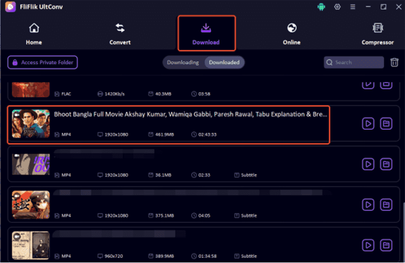 video downloading in ultconv