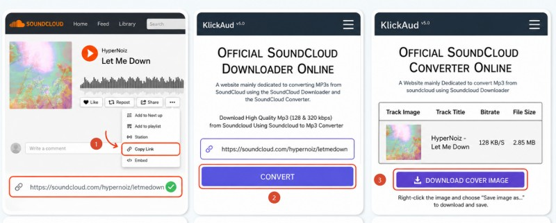 use klickaud soundcloud artwork downloader