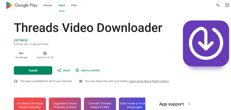 Video Downloader for Thread App