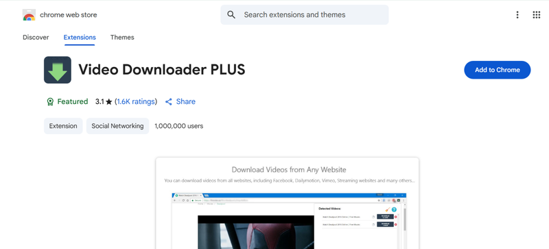 Video Downloader Plus Chrome Extension