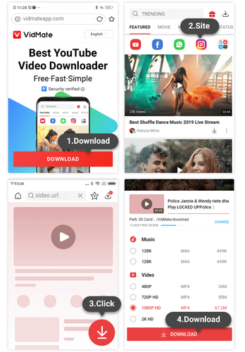Vidmate Download Button on Video Page