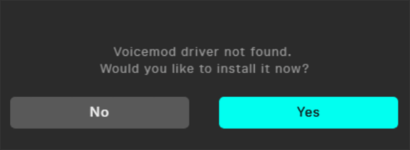 Voicemod driver not found