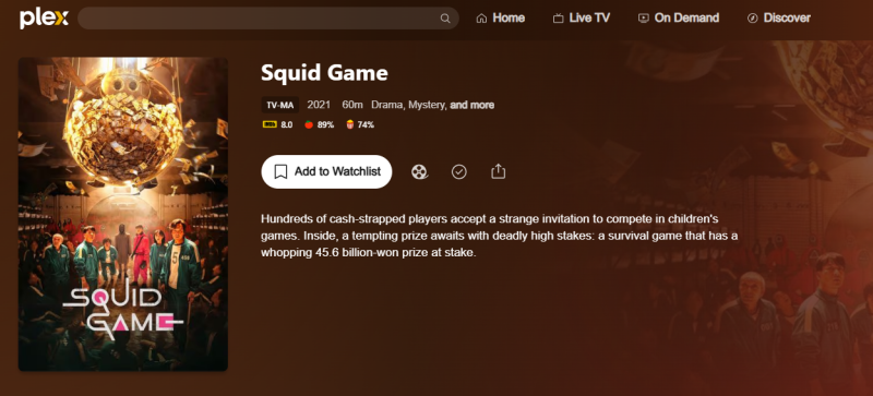 watch squid game on plex