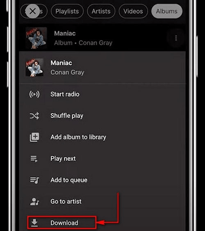 Where does YouTube download on iOS