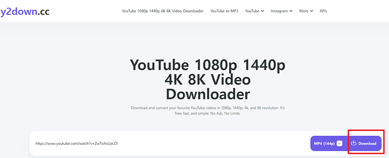 y2down download yotube video