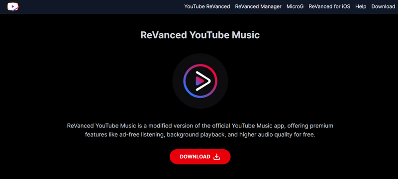 Youtube Music Revanced Website