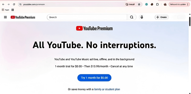 youtube-official-1-month-free-trial