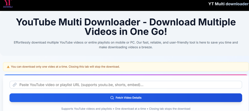 Yt Multi Downloader Online Tool