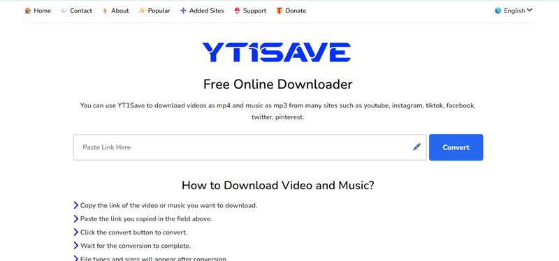 Open Yt1save Homepage to Download Voe Videos