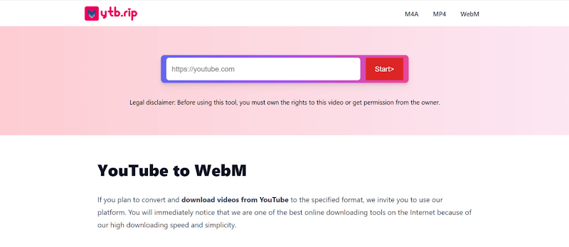 YTB Rip YouTube to WebM
